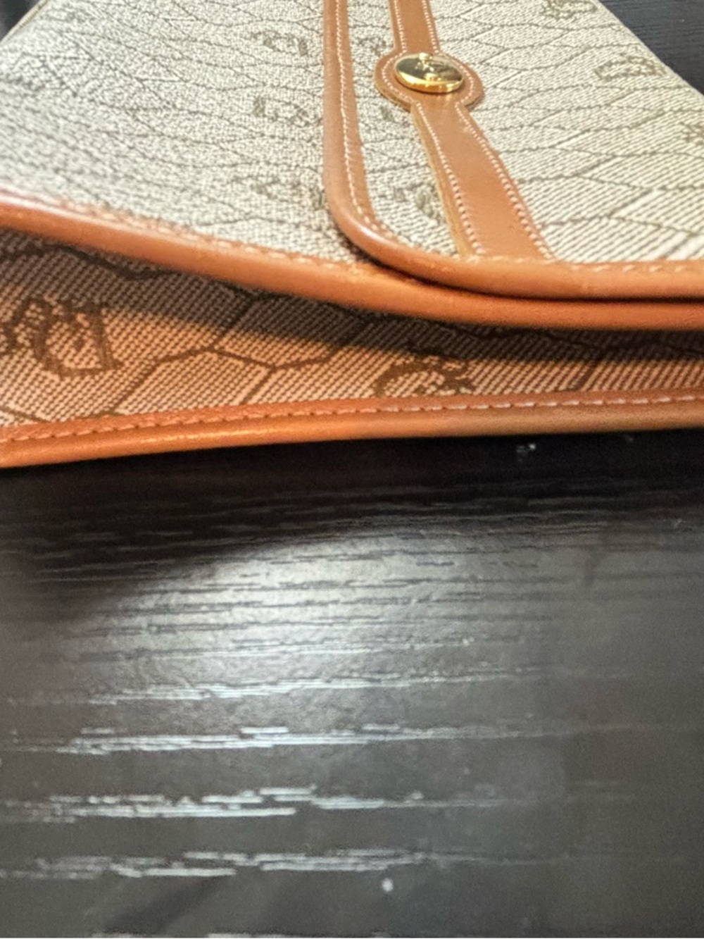 Pristine Vintage Christian Dior Honeycomb Canvas Convertible Clutch/Crossbody - Picture 4 of 10